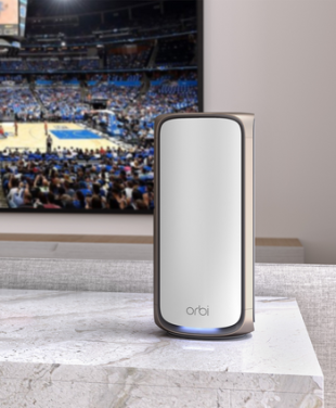 Orbi device with TV at the back