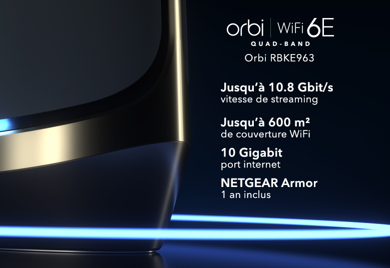 RBKE963, Quad-Band WiFi 6E, upto 10.8Gbps speed, 9000 sq.ft. WiFi coverage, 10 Gig internet port