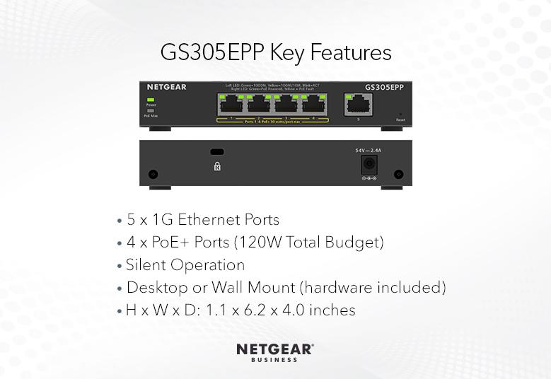 Netgear GS305E Ethernet Switch - GS305E-100NAS - Ethernet Switches