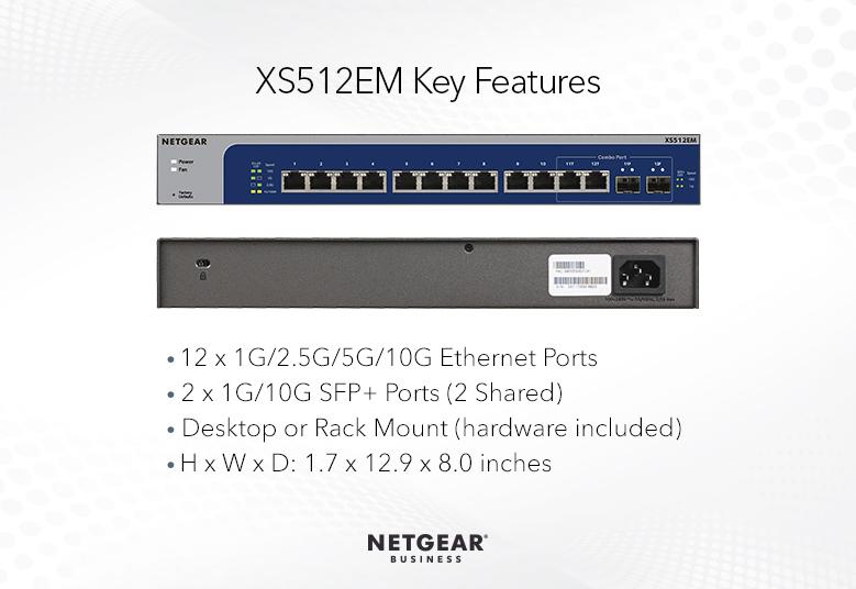 人気メーカー・ブランド HAPPYセレクトショップNETGEAR 12-Port 10G Multi-Gigabit Plus Switch  XS512EM Managed, with x SFP Desktop or Rackmount, and Limited  Lifetime Protection