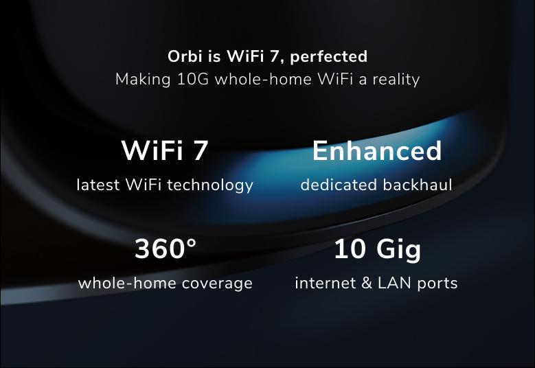 NETGEAR Orbi 970 Series Quad-Band WiFi 7 Mesh Add-on Satellite