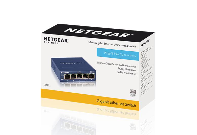Switch réseau Netgear GS105v4 Switch Non Manageable 5 Ports - GS105GE