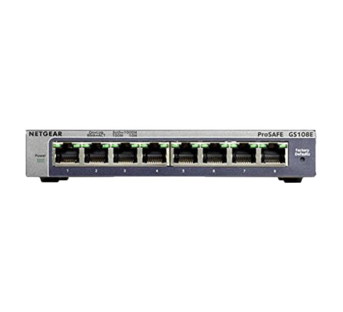 Netgear GS108GE switch 8 ports gigabit boitier métal, Prosafe - Switch  réseau - Achat & prix