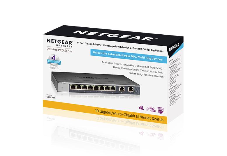 Netgear GS110MX Review Unmanaged 10-Port 8x 1GbE 2x 10GbE Switch