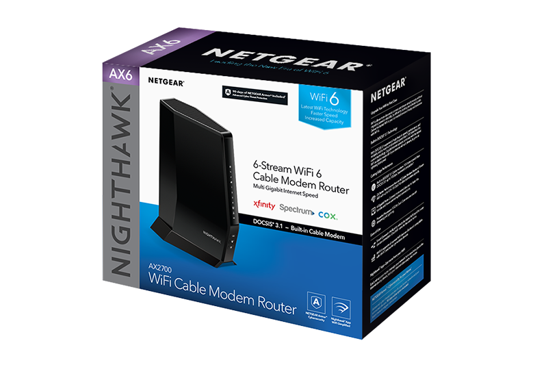 Nighthawk CAX30S – AX2700 WiFi Cable Modem Router | NETGEAR