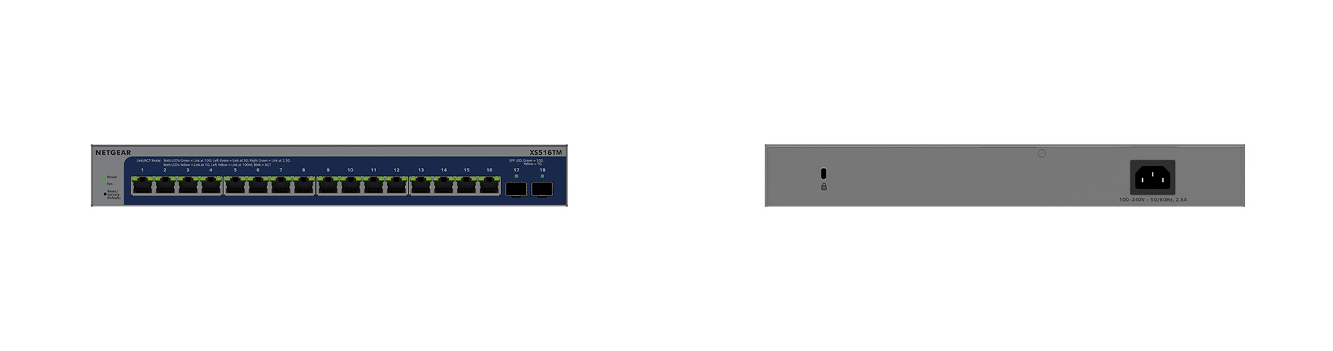 NETGEAR XS516TM 16-Port 10G/Multi-Gigabit Ethernet Smart Switch with 2 10G  SFP+ Ports