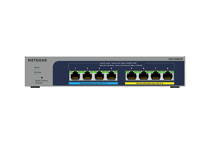 Netgear 5-Port Multi-Gigabit (2.5G) Ethernet Unmanaged Switch MS305-100NAS  - Wired At Home LLC