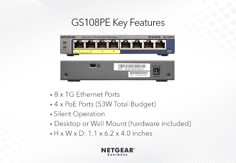 Gs108pe Plus Switches Wired Business Netgear