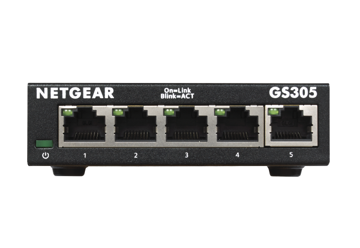 Netgear GS305P Ethernet Switch - 5 Ports - Gigabit Ethernet - 2 Layer  Supported - 66.78 W Power Consumption - 63 W PoE Budget - PoE Ports -  Desktop, Wall Mountable - 3 Year Limited Warranty 