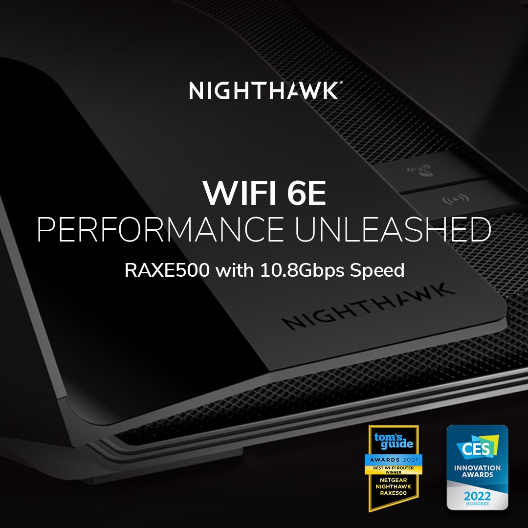 NETGEAR Debuts WiFi 6E With New Nighthawk RAXE500 Tri-band WiFi Router