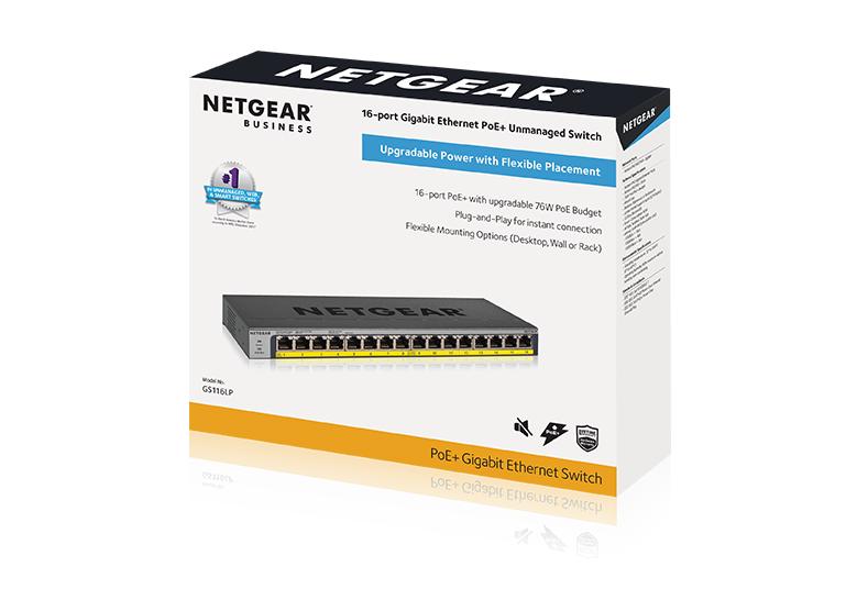 NETGEAR Inc. GS116LP ギガ16ポート PoE+（76W）対応 アンマネージ